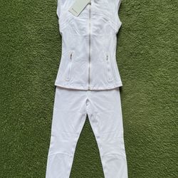 🤍 Lululemon All-White Zip Set – Size 4 (New!)