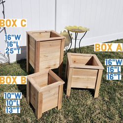 Handmade cedar planters