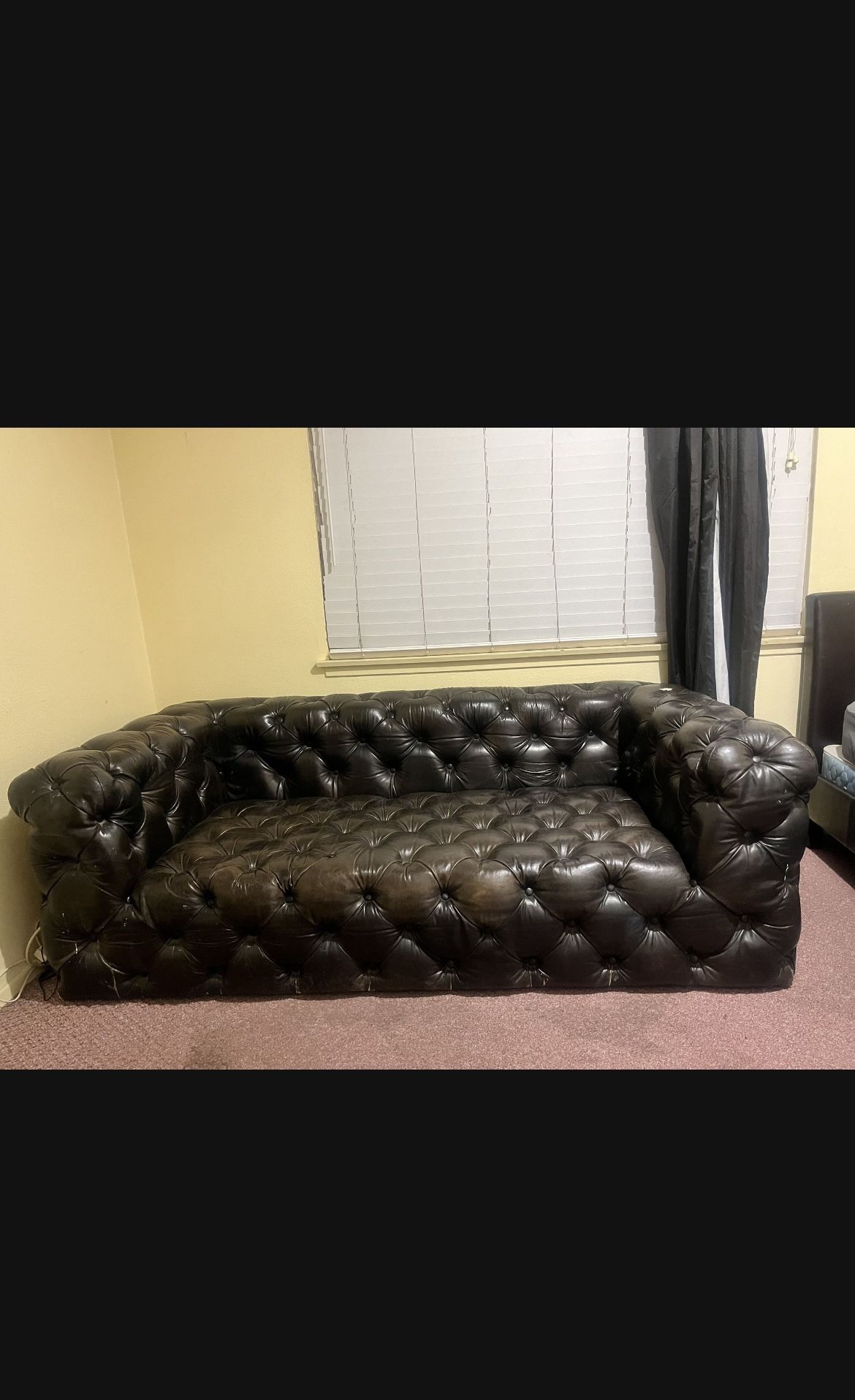 Leather Couch and Foot Stool