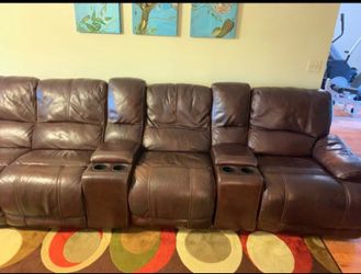 Electric Section leather sofa in good condition