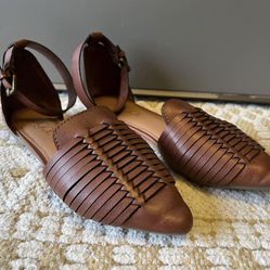 Sugar Women Brown Leather Flats Shoes Size 6.5