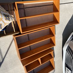 Three Wooden Floating Wall Book shelves