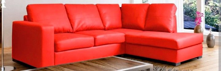 Red Leather Sofa Two Piece (New)