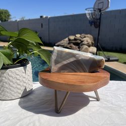 💙✨Large Banded Agate Slab – Natural Crystal Stone Decor