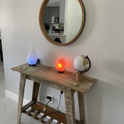 Console Table And Round Mirror