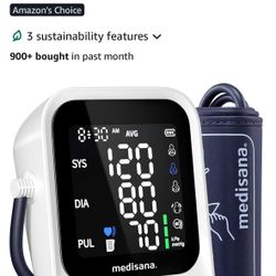 Blood Pressure Monitor with 2x199 Sets Memory, Medisana Automatic Upper Arm Blood Pressure Monitor for Home Use, 4.5" Color LED Backlit Display, Adjus