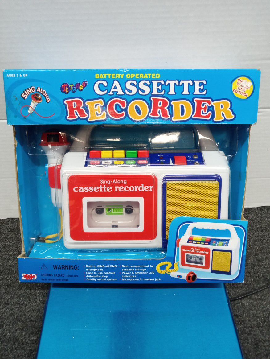 Vintage 1999 Battery Operated Cassette Recorder Sing Along Microphone Can Be Used With Or Without Cassette