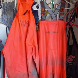 Grundens XL Fishing Bibs And Coat XL Like New Only Used 1 Time