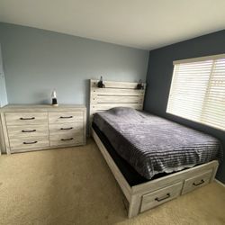 Bed Frame (Queen)+ Dresser Set 