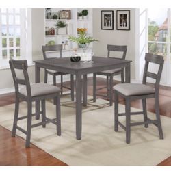 Crown Mark Grey Henderson 5 Pack Counter Height Dining Set