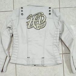 Harley Davidson Womens White Leather Jacket