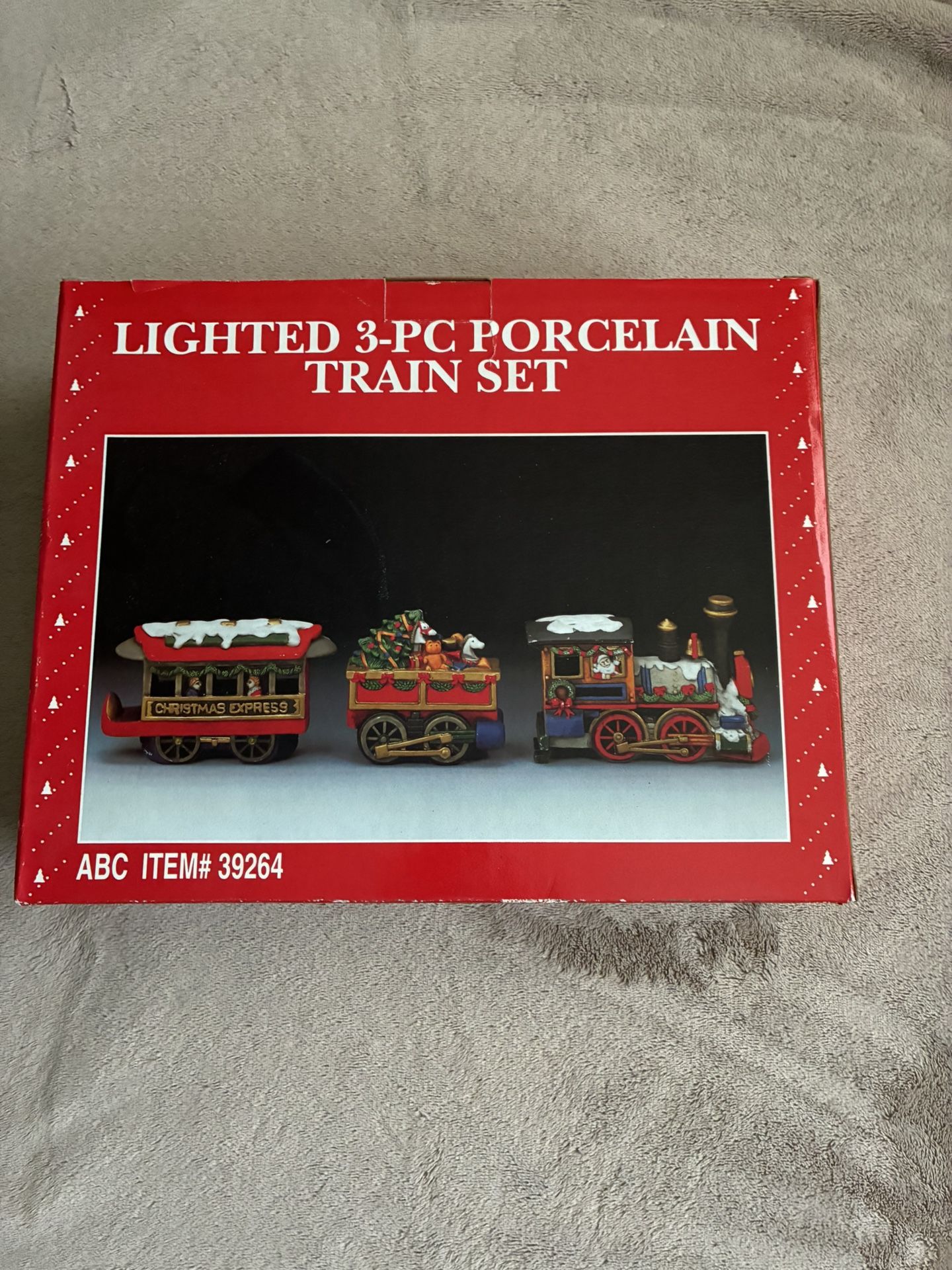 Lighted 3-Piece Porcelain Train Set