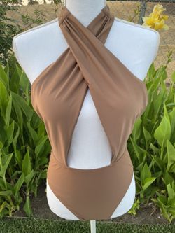 Brown Halter Top Bikini