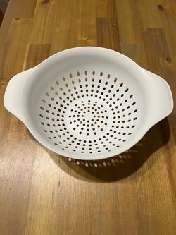 NEED GONE - White Plastic Colander with Handles