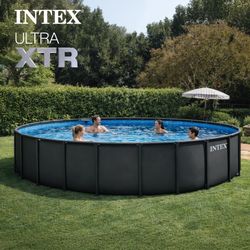 Intex Ultra XTR Above Ground Pool 26 ft. x 52 in. Ultra XTR Round Frame Above Ground Swimming Pool Set with Pump, 52 in. Depth