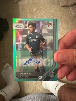 2026 Topps Chrome MLS Luca Bombino - San Diego FC Autograph Aqua Refractor /199
