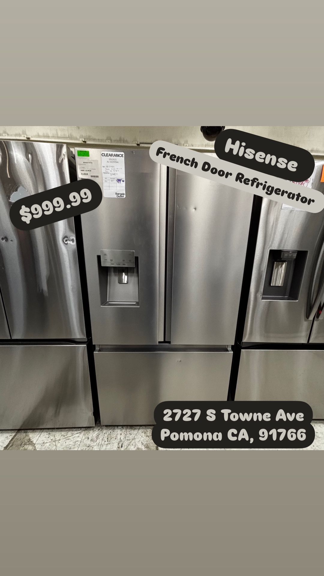 Hisense Pureflat French Door Refrigerator