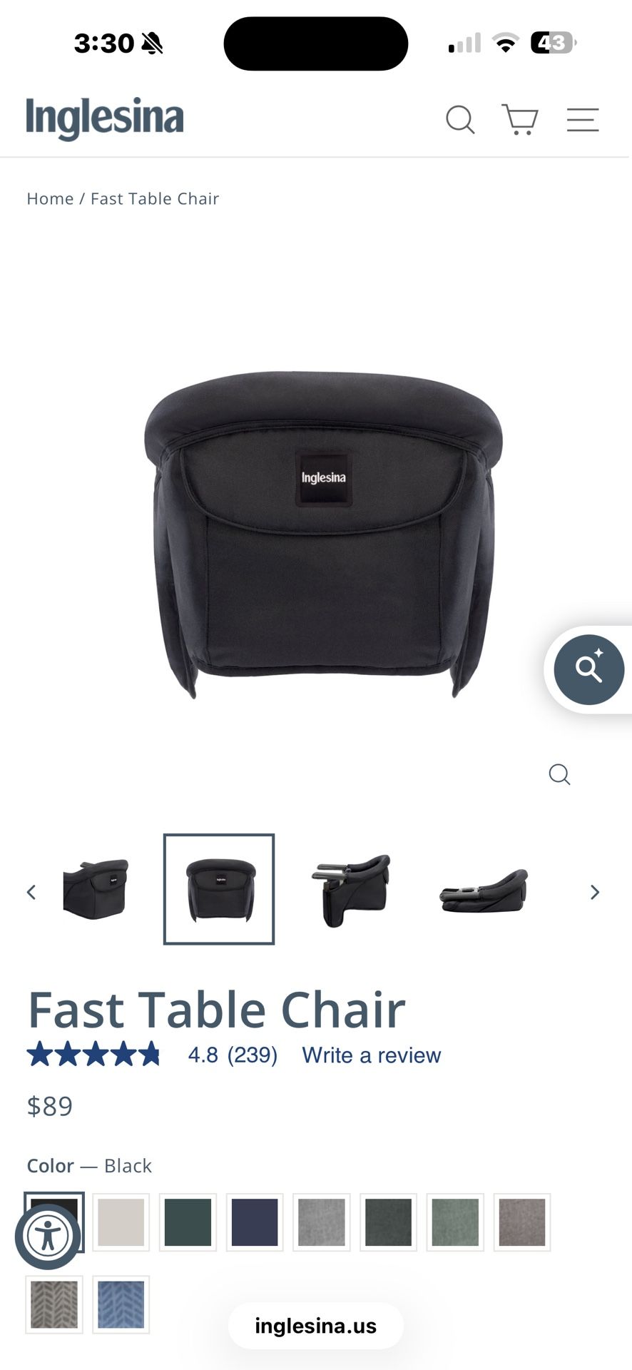 Black fast table chair inglesina & inglesina fast table chair tray