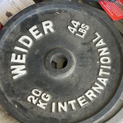 Two 44 Lbs Weider Olympic Weights Plates