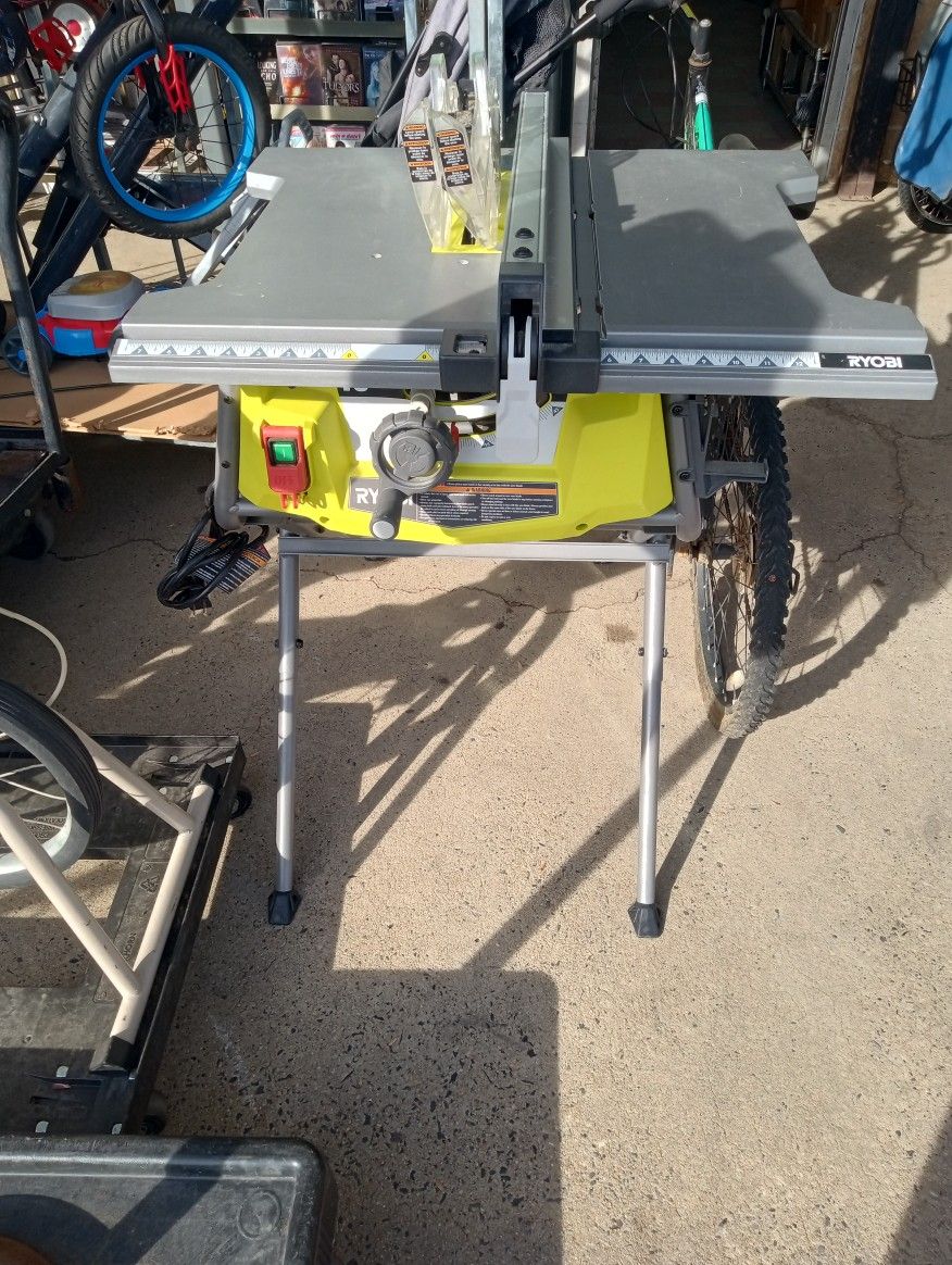 Ryobi 15 Amp 10 in. Compact Portable Corded Jobsite Table Saw with Folding Stand