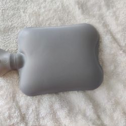 Hot Water Bag gray ribbed hot water bottle for pain relief and warmth