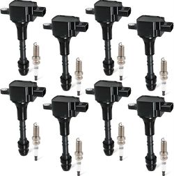 8PCS UF-510 Ignition Coils Pack & Iridium Spark Plugs Compatible with Nissan Titan 2004-2007 Armada 2005-2006 Pathfinder Armada INFINITI QX56 5.6L(331