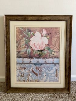 Framed Floral Art Print - EXCELLENT CONDITION