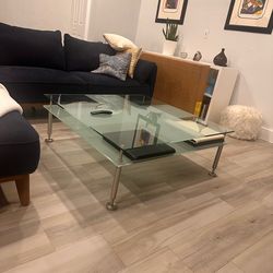 Large glass coffee table Italian