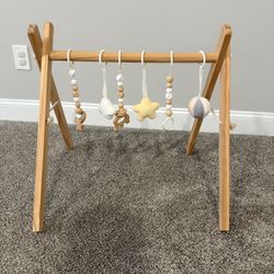 Crate & Barrel Infant Wooden Baby Play Gym