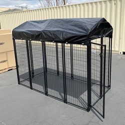 (New) $290 Large Heavy Duty Dog CagePet  Crate Kennel with Cover 8x4x6 FT 