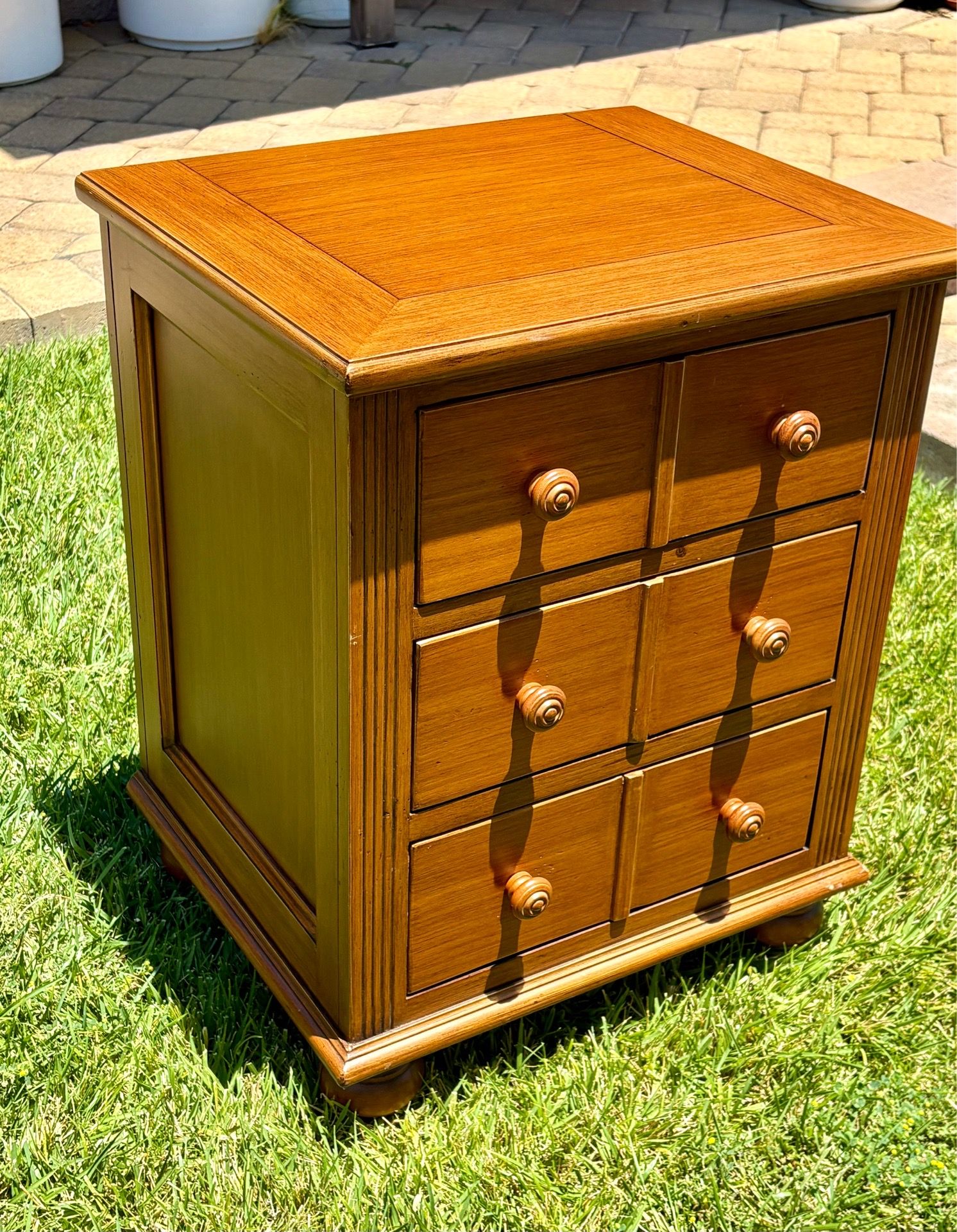 Traditional Solid Wood Side Table / Apothecary-Style Nightstand