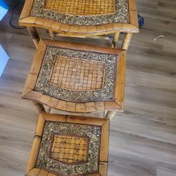 Set Of 3 Nesting Bamboo Tables