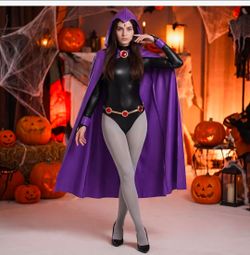 Raven Teen Titans Cosplay Costume Set adult women size M  new halloween