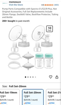 Pump Parts Compatible with Spectra S1/S2/9 Plus, Not Original Accessories, Full Set Replacements Include 20mm Flange, Duckbill Valve, Backflow Protect