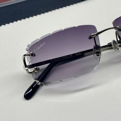 Silver Cartier Big C Sunglasses Grey Glasses