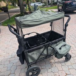 Jeep Deluxe Wrangler Stroller Wagon + Accessories Black/ Green