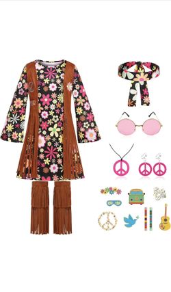 Kids 60s 70s Hippie Dress Sz L
