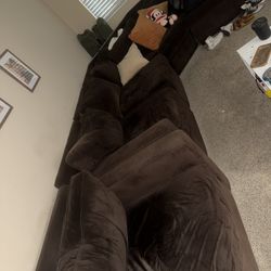 Large Brown L Shaped Couches