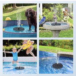 Solar Water Pump Floating Fountain Built-in 900mAh Battery with 7 Nozzles for Bird Bath Fish Tank Pond Pool Garden Outdoor Aquarium