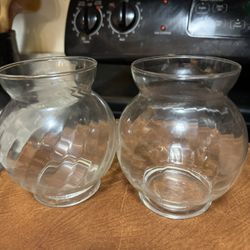 Small clear glass vases
