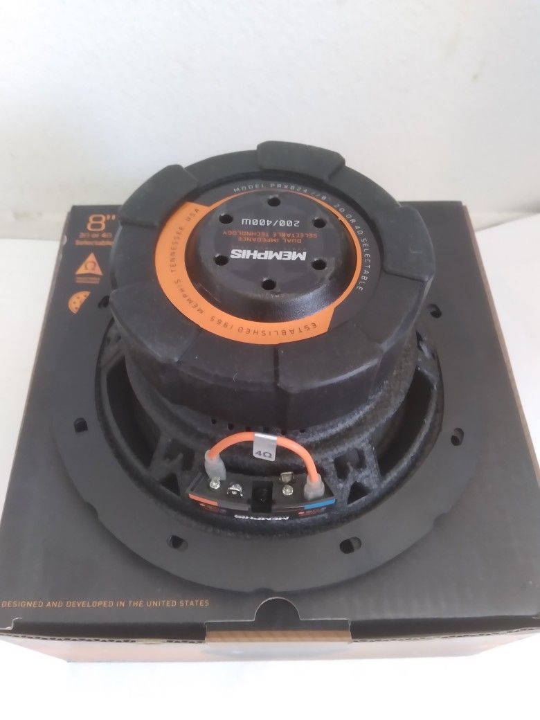 MEMPHIS (1) 8 INCH 2 OR 4 OHM SELECTABLE VOICE COIL 400 WATTS CAR SUBWOOFER ( BRAND NEW PRICE IS LOWEST )
