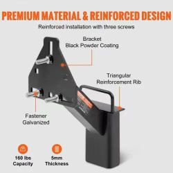 128] Spare Tire Carrier, Trailer Spare Tire Mount, 160 lbs Capacity, Utility Trailer Accessories Fits Most 4 & 5 & 6 & 8 Lugs Wheels on 4", 4.25", 4.5