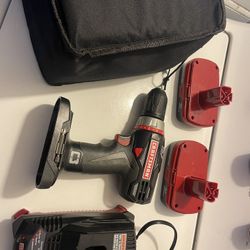 Craftsman C3 Drill & Driver. Batteries, Charger & Case 