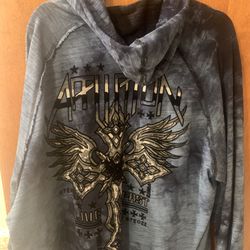 AFFLICTION JEANS REVERSIBLE HOODIE