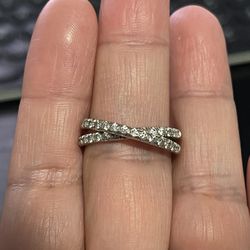 Crisscross Diamond Pave Wedding Band