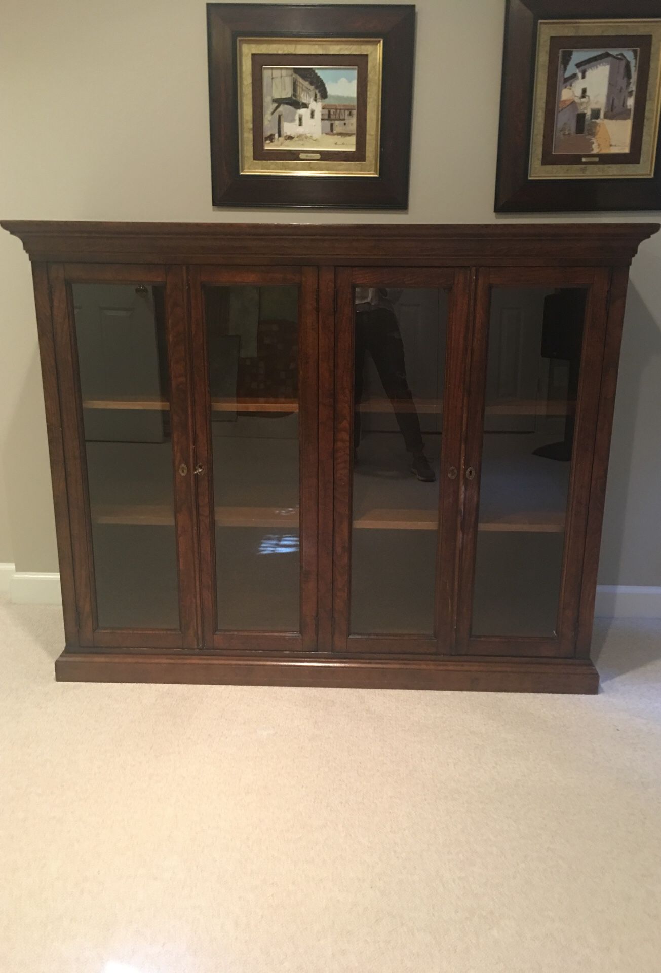 ‘Crate and Barrel rustic display cabinet good condition