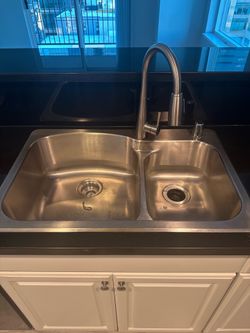 Glacier Bay Stainless Steel Double Bowl Kitchen Sink with Faucet