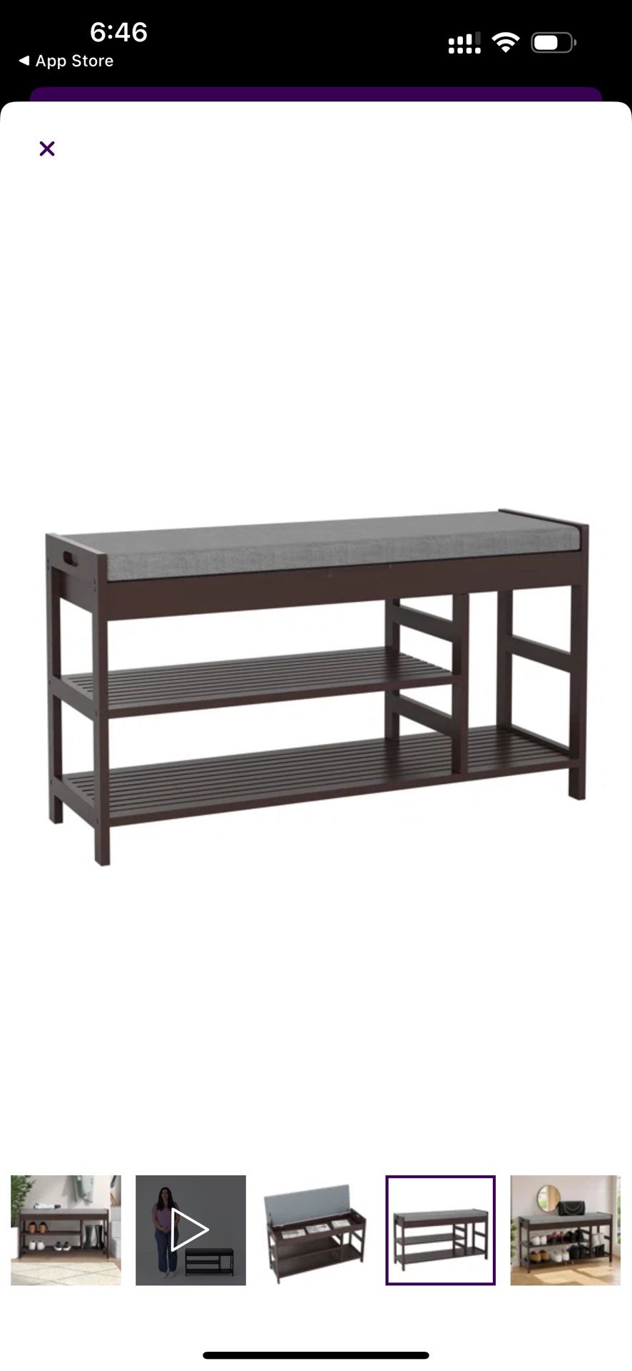 7 Pair Shoes Storage Bench In Brown Bamboo