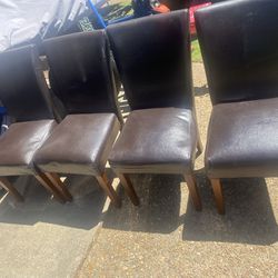 Brown Faux Leather Dining Chairs