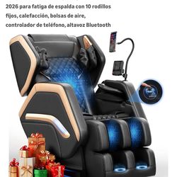NAGLIFOR Silla de masaje de cuerpo completo, silla de masaje de gravedad cero 2026 para fatiga de espalda con 10 rodillos fijos, calefacción, bolsas d